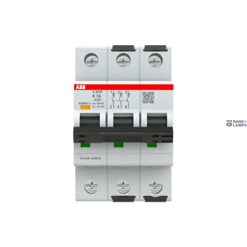 ABB S303P-K1 Miniature Circuit Breaker - 3P - K - 1 A 2CDS383001R0217