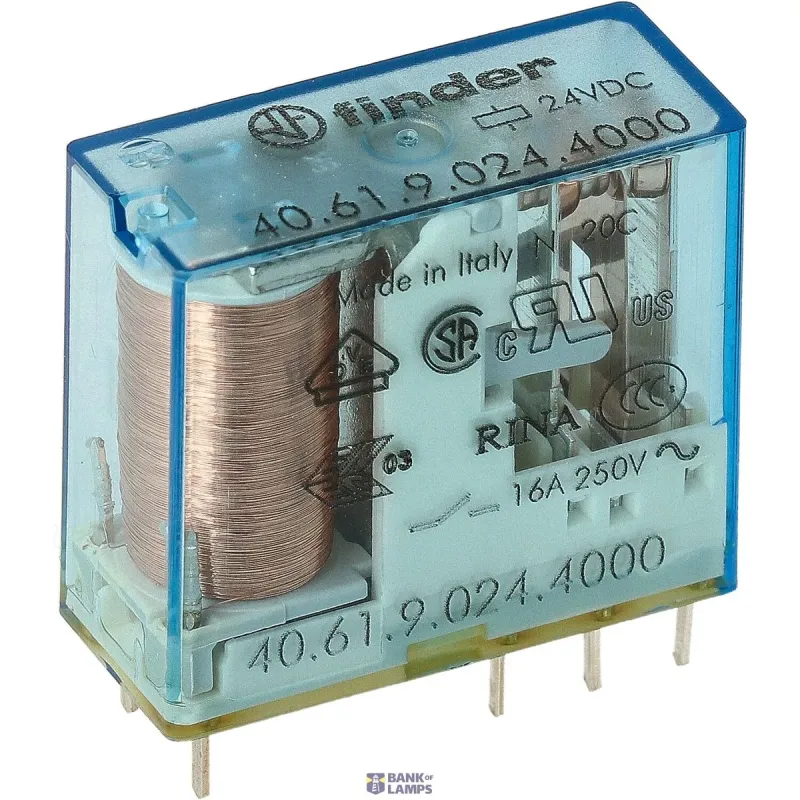FINDER PCB/Plug-in Rel. 5mm.pinning 1CO 16A/24VDC SEN/AgSnO2 406190244000