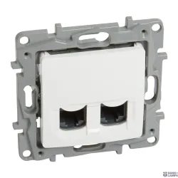 Legrand 764574 — Double розетка Outlet NILOE IP20, RJ45, CAT6, W 75.8mm, H 75.8mm, D 42.8mm, White, UTP