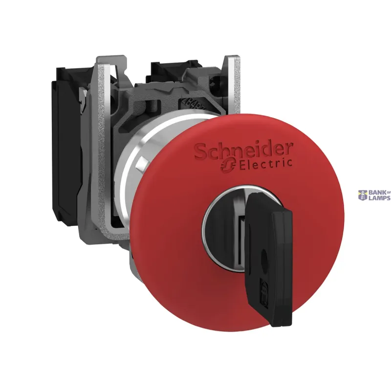 Schneider Electric Emergency Stop Push-Button Harmony XB4, 1NC, 22.5mm, Red XB4BS9442