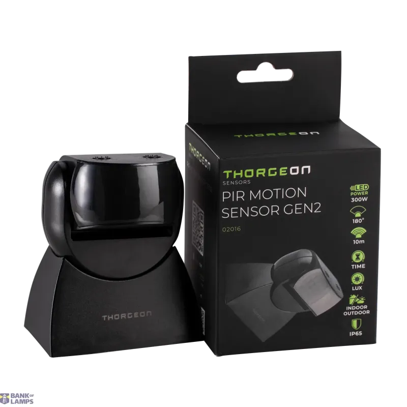THORGEON PIR Motion Sensor GEN2 10m max1200W IP65 Black 02016