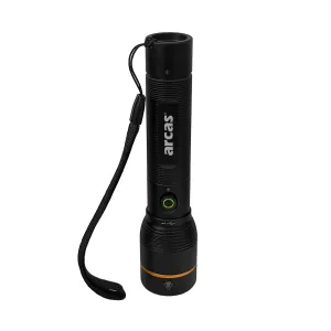 Kabatas lukturītis 10W, uzlādējams USB-C, melns, ARCAS Kabatas lukturītis 10W, uzlādējams USB-C, melns, ARCAS