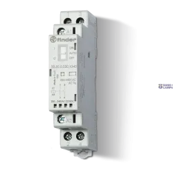 FINDER 223200244320 — Modular Contactor 17.5mm, 2NO, 25A, 24VUC, AgSnO2, Mechanical IndicatorLED