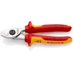Knipex 95 16 165 — 95 16 165 кабельные ножницы insulated with multi-component grips, VDE-tested chrome-plated 165 mm