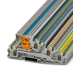 Phoenix Contact 3214047 — Installation Protective Conductor Terminal Block PTI 4-PE/L/NT, 28A, Push-in connection, 1st, 2nd and 3rd level, Gray, Ns 35/7,5, Ns 35/15