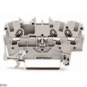 WAGO 2001-1301 — Through Terminal Block 3-Conductor, 1.5 mm², Push-In Cage Clamp®, Gray