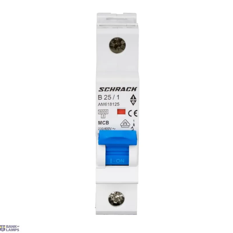 SCHRACK Miniature Circuit Breaker AMPARO 6kA, B 25A, 1P AM618125--