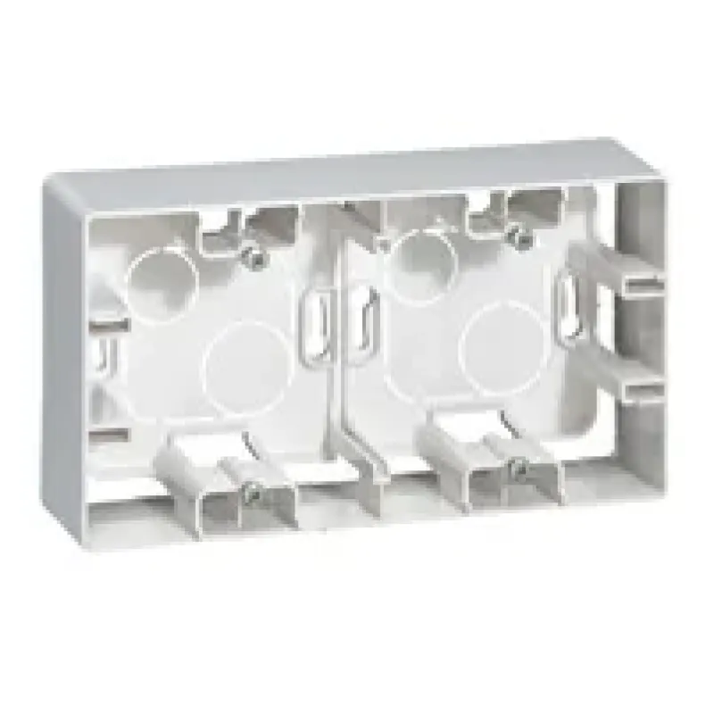 Legrand Mounting Box 2-Gang, White, 2 Modules, IP2X, Width 159.5mm 664799