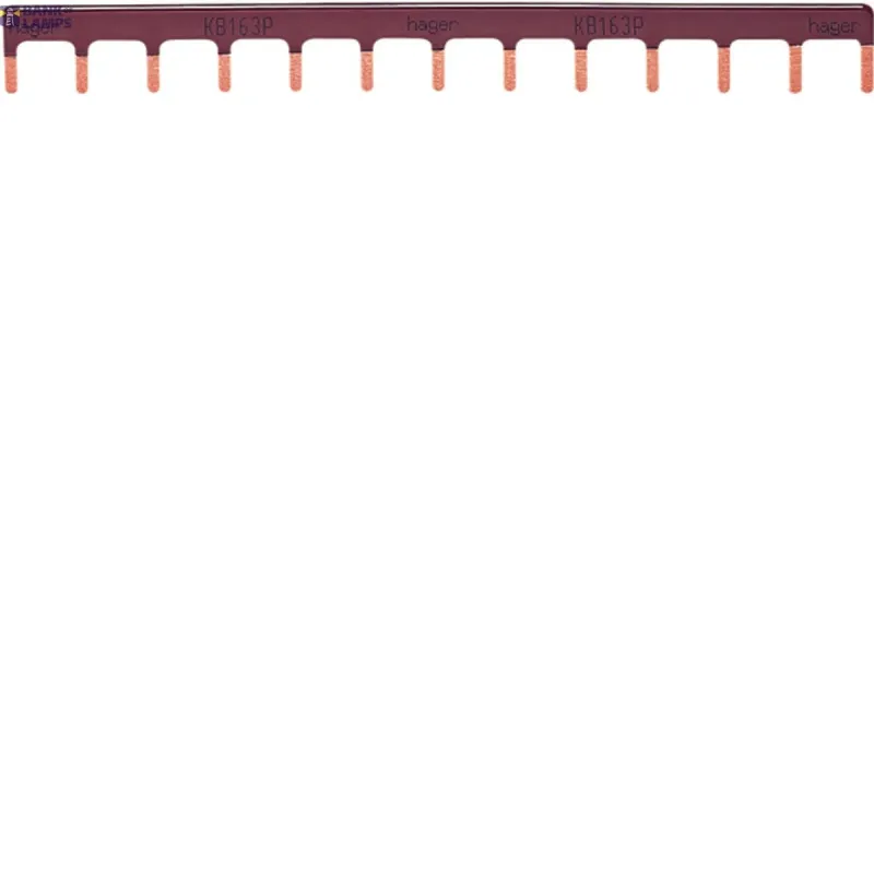 Hager Busbar Insulated, 1P, 63 A prong 10 mm² Brown, 13M KB163P