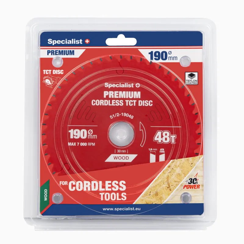 Specialist+ Griešanas disks 190x48Tx30mm, Cordless PREMIUM, SPECIALIST+ 51-2-19048
