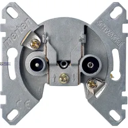 Schneider Electric MTN466098 — Socket Outlet Merten Antique Antenna Intermediate -Outlet, Merten Inserts, 2 Outputs R/TV+SAT