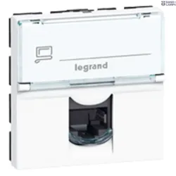 Legrand 076576 — RJ45 розетка Mosaic 2 Modules, Cat 6A, STP, White