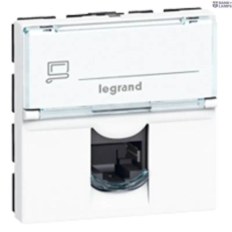 Legrand RJ45 Socket Mosaic 2 Modules, Cat 6A, STP, White 076576