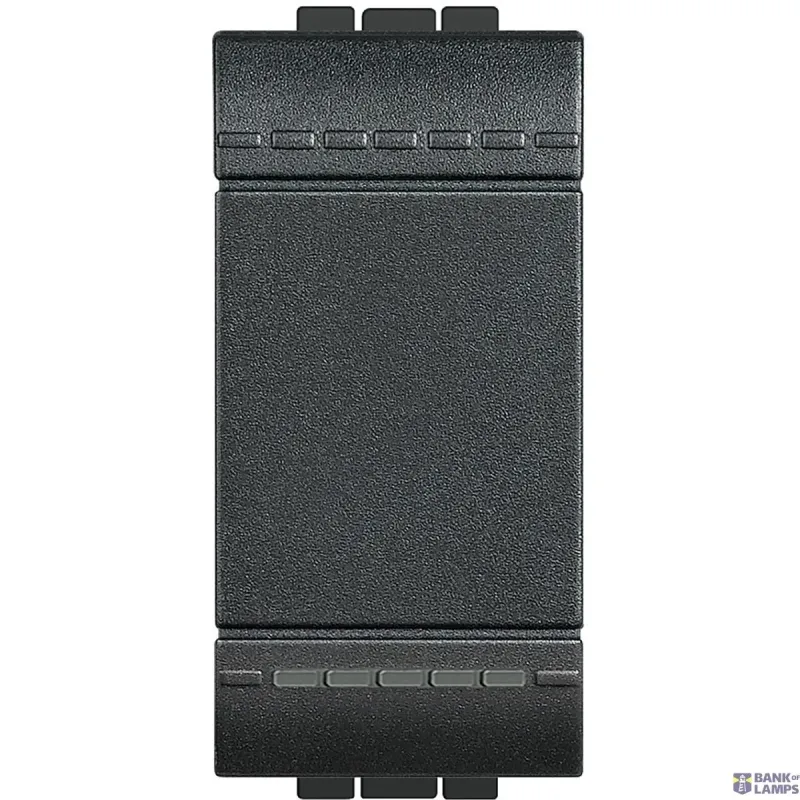 BTicino Rocker Switch LivingLight 16A, 1P, Anthracite L4001N-EU