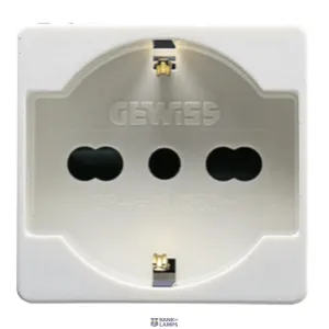 GEWISS GW20246 — ITALIAN/GERMAN STANDARD SOCKET-OUTLET 250V ac, 2p+e 16a Dual Amperage, P40, 2 Modules, System White GEWISS GW20246 — ITALIAN/GERMAN STANDARD SOCKET-OUTLET 250V ac, 2p+e 16a Dual Amperage, P40, 2 Modules, System White