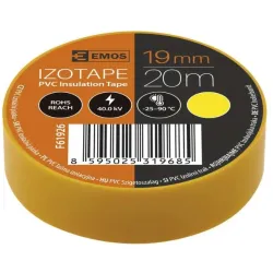 Elektroizolācijas lente PVC 0,13x19mm (20m), Dzeltena Elektroizolācijas lente PVC 0,13x19mm (20m), Dzeltena