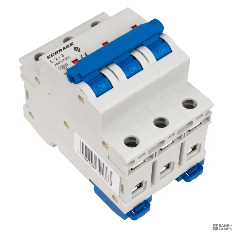SCHRACK Miniature Circuit Breaker AMPARO 10kA, C 2A, 3P AM017302--