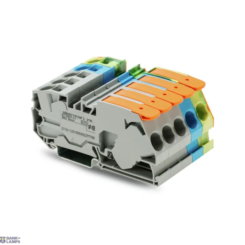 WAGO Three Phase Set With 2-Conductor, Rail-Mount Terminal 2116-1201-605-038