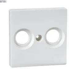 Schneider Electric MTN4122-0319 — Socket Merten System M, White, Central Plate For Antenna -Outlets 2 Holes, Polar, Glossy, System M