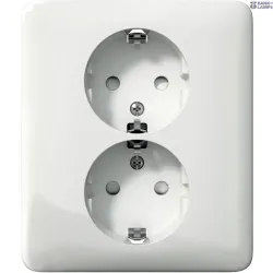 Schneider Electric WDE002189 — Socket Outlet Exxact, White, Double -Outlet Branching Earthed