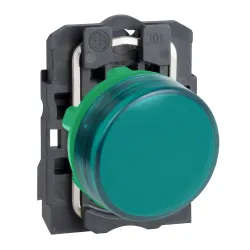 Schneider Electric XB5AVM3 — Pilot Light Harmony XB5, 230–240V AC, 22.5mm, Grey, IP66, Green