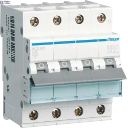 Hager MCN625 — автоматический выключатель 3P+N, 6 kA C-25 A, 4M