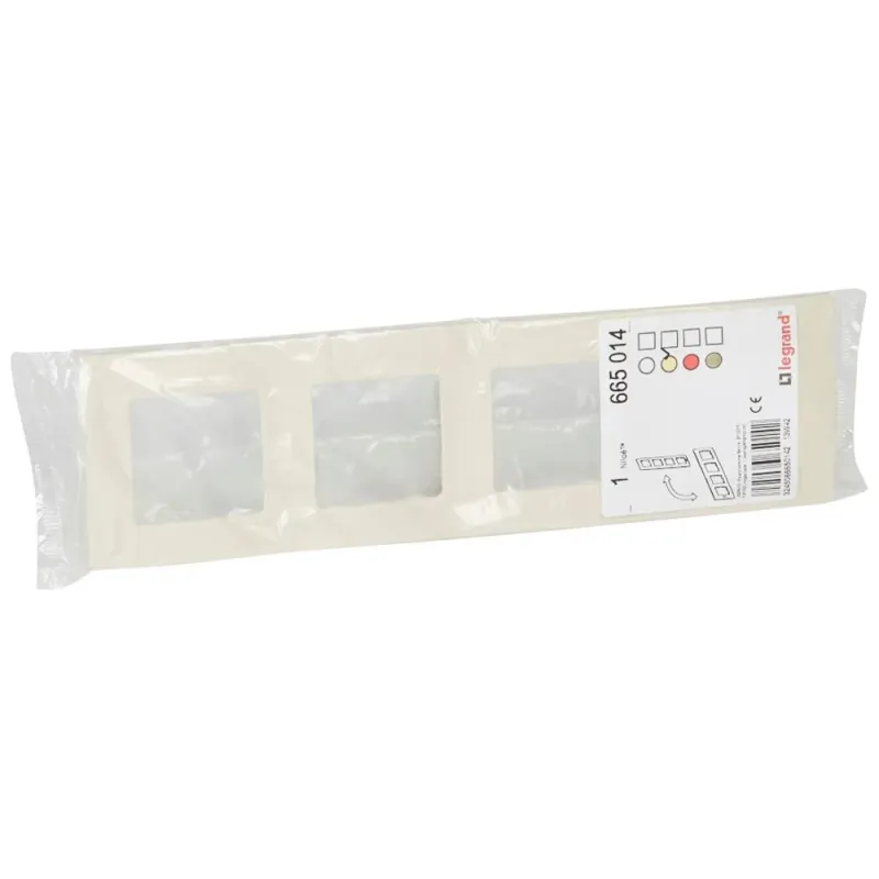 Legrand Plate Niloé Ivory, IK04, 299 mm, 10 mm, 86 mm, 4-Gang 665014