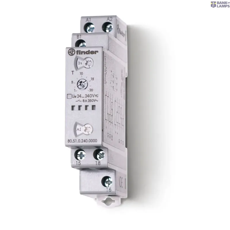 FINDER Mod.Timer 6-functions/17,5mm.1INV 8A/24...240VUC 805102400000