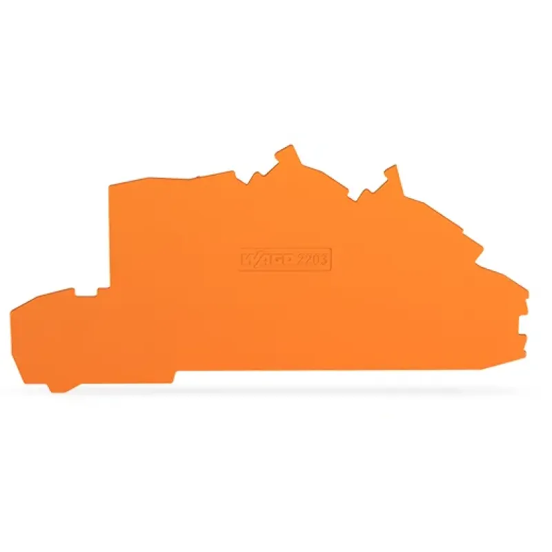 WAGO End and Intermediate Plate 4 mm², Orange, 0.8 mm Thick 2203-7692