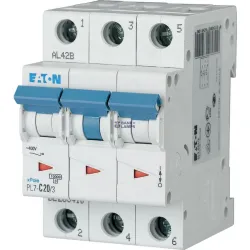 EATON 263422 — PL7-D20/3 автоматический выключатель (MCB), 20 A, 3p, characteristic: D