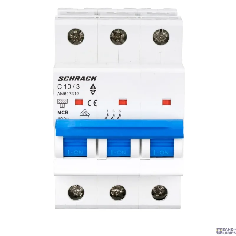 SCHRACK Miniature Circuit Breaker AMPARO 6kA, C 10A, 3P AM617310--