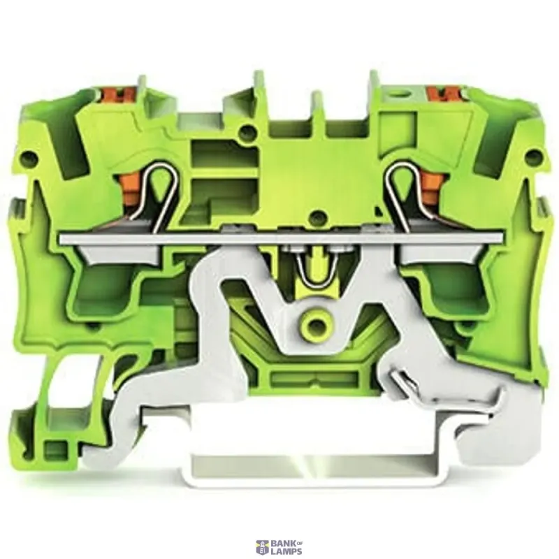 WAGO Ground Terminal Block 2-Conductor, 4 mm², With Push-Button 2204-1207