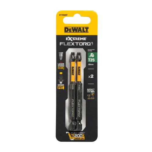 DeWalt FLEXTORQ skrūvgriežu uzgaļi T25 89 mm, DeWALT, 2 gab. 26-5-DT70569T