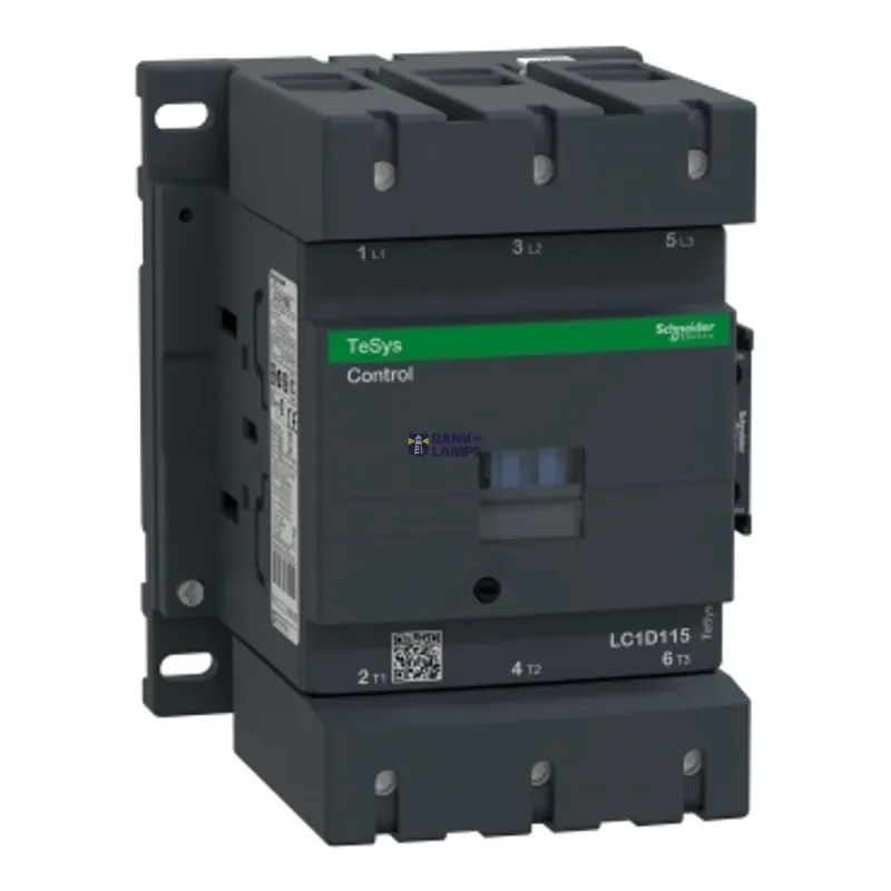 Schneider Electric Contactor TeSys Deca, 3P, 115 A, 440 V, 3NO, IP20, 24 V DC LC1D115BD