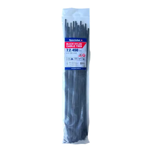 Specialist+ SPECIALIST+ neilona siksna, melna, 7.6 x 450 mm, 50 gab. 81-3-8450J