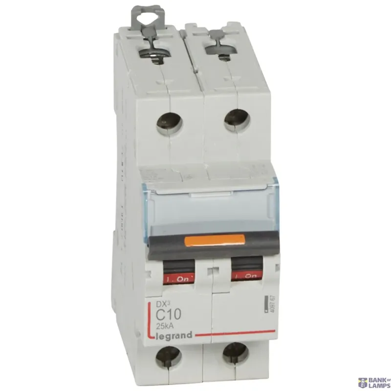 Legrand Miniature Circuit Breaker DX3 10 A, 400 V, 2P, 25kA, 60 Hz 409767