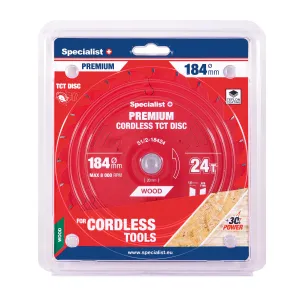 Griešanas disks 184x24Tx20/16mm, Cordless PREMIUM, SPECIALIST+