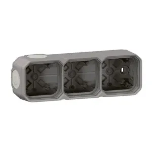 Legrand 069680L — 3-Gang Box Horizontal and Vertical Plexo Grey, 226 mm, 57 mm, 82 mm, Plastic