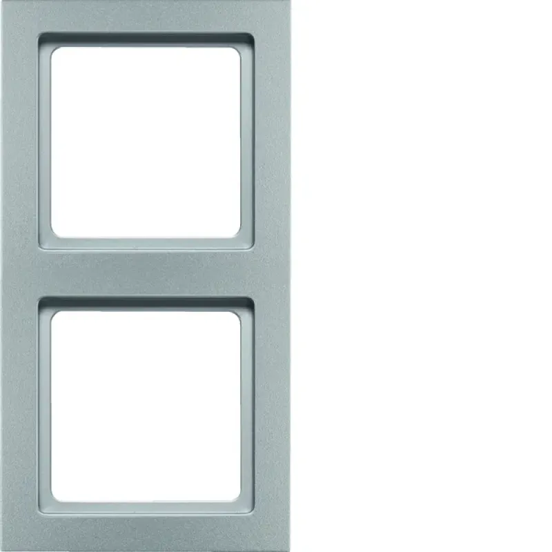 Berker Frame 2-Gang Q.3 aluminium, velvety, lacquered 10126094