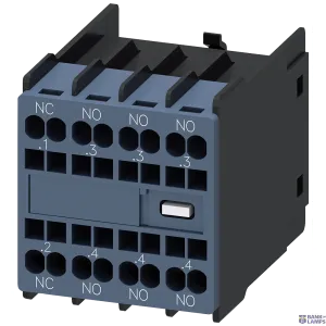 Siemens 3RH2911-2HA31 — auxiliary switch, on the front, 3 NO + 1 NC, .1/.2, .3/.4, .3/.4, .3/.4, current Siemens 3RH2911-2HA31 — auxiliary switch, on the front, 3 NO + 1 NC, .1/.2, .3/.4, .3/.4, .3/.4, current
