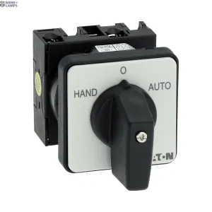 EATON 019872 — T0-1-15431/E Changeoverswitches, T0, 20 A, flush mounting, 1 contact unit(s), Contacts: 2, 45 °, maintained, With 0 (Off) position, HAND-0-AUTO, Design number 1543 EATON 019872 — T0-1-15431/E Changeoverswitches, T0, 20 A, flush mounting, 1 contact unit(s), Contacts: 2, 45 °, maintained, With 0 (Off) position, HAND-0-AUTO, Design number 1543