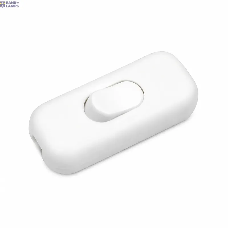 THORGEON Inline Cord Switch for Round Cable, 1-Pole, 2A, 250V, white 19039