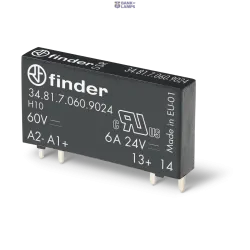 FINDER 348170249024 — Ultra-Slim PCB relay SSR 1NO 6A/24VDC out. 24VDC/Sensitive (34.81.7.024.9024)