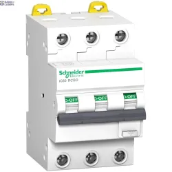 Schneider Electric A9D17316 — Residual Current automātslēdzis with Overcurrent Protection Acti9 iC60 RCBO, 3P, 16A, 10kA, C Curve, 220–240V AC