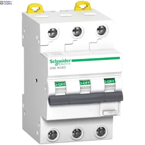 Schneider Electric A9D17316 — Residual Current automātslēdzis with Overcurrent Protection Acti9 iC60 RCBO, 3P, 16A, 10kA, C Curve, 220–240V AC Schneider Electric A9D17316 — Residual Current automātslēdzis with Overcurrent Protection Acti9 iC60 RCBO, 3P, 16A, 10kA, C Curve, 220–240V AC