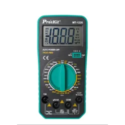 Digitālais multimetrs TRMS, 1000/750 V AC/DC, 10A, 200MOm, 200uF, diodu tests, nepārtrauktības tests, Pro'sKit
