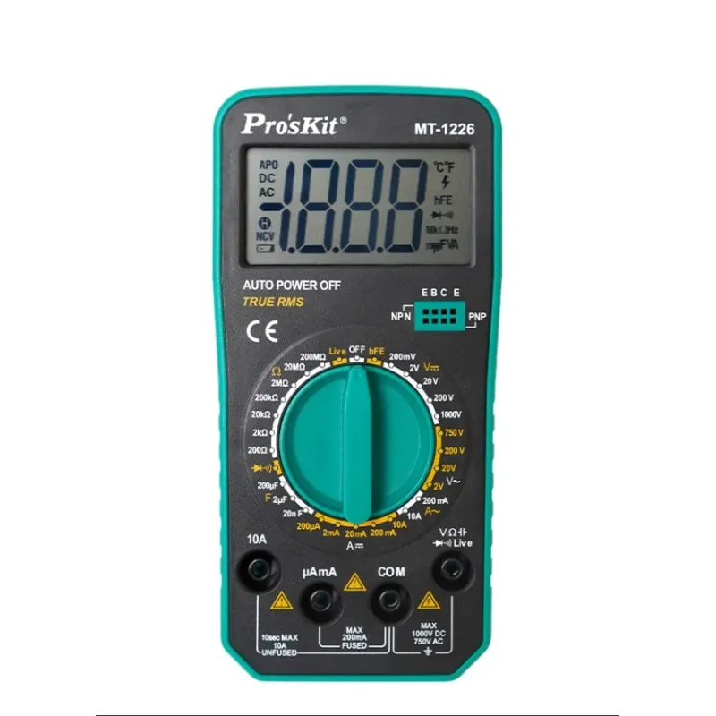 Pro'sKit Digitālais multimetrs TRMS, 1000/750 V AC/DC, 10A, 200MOm MT-1226