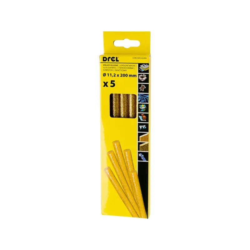 DREL Karstās līmes nūjiņas 11,2 mm x 200 mm, ar spīdumiem, zelta 45-61204