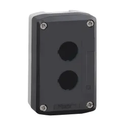 Schneider Electric XALD02 — Empty Control Station Harmony XALD, Grey, IP66, Polycarbonate, 2 cut–outs, Electrical Composition Code: MF1