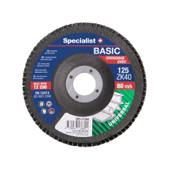 SPECIALIST+ vēdekļveida slīpēšanas disks BASIC ZK40, 125 mm SPECIALIST+ vēdekļveida slīpēšanas disks BASIC ZK40, 125 mm